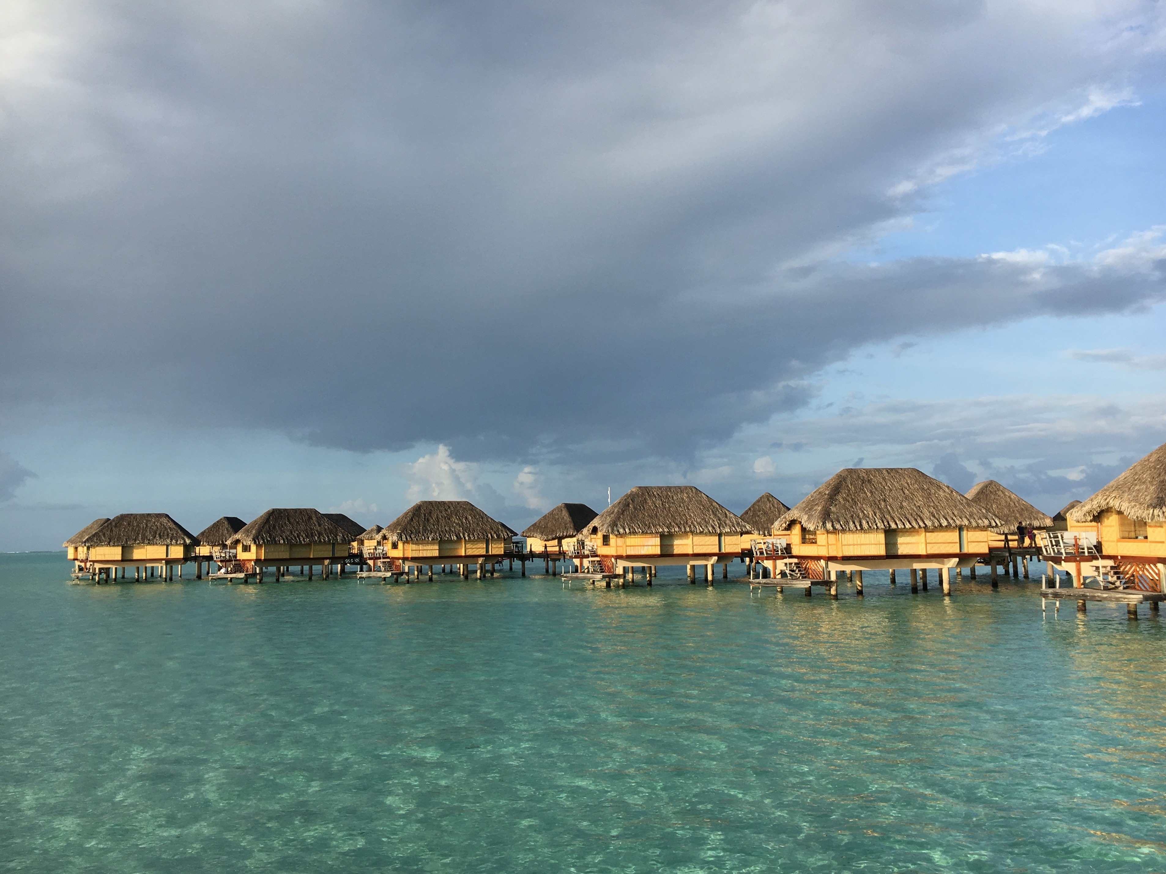 Over-water bungalows at Le Taha'a Resort